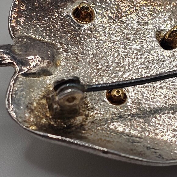 VTG Brooch 3D Frog Gold Bronze Tone Lily Pad Nature Whimsigoth Fairy Core Pin - Picture 9 of 15